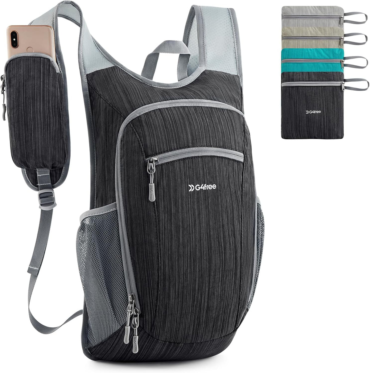 15L Hiking Daypack Lightweight Travel Backpack Packable Outdoor Casual Foldable Shoulder Bag (Beige)