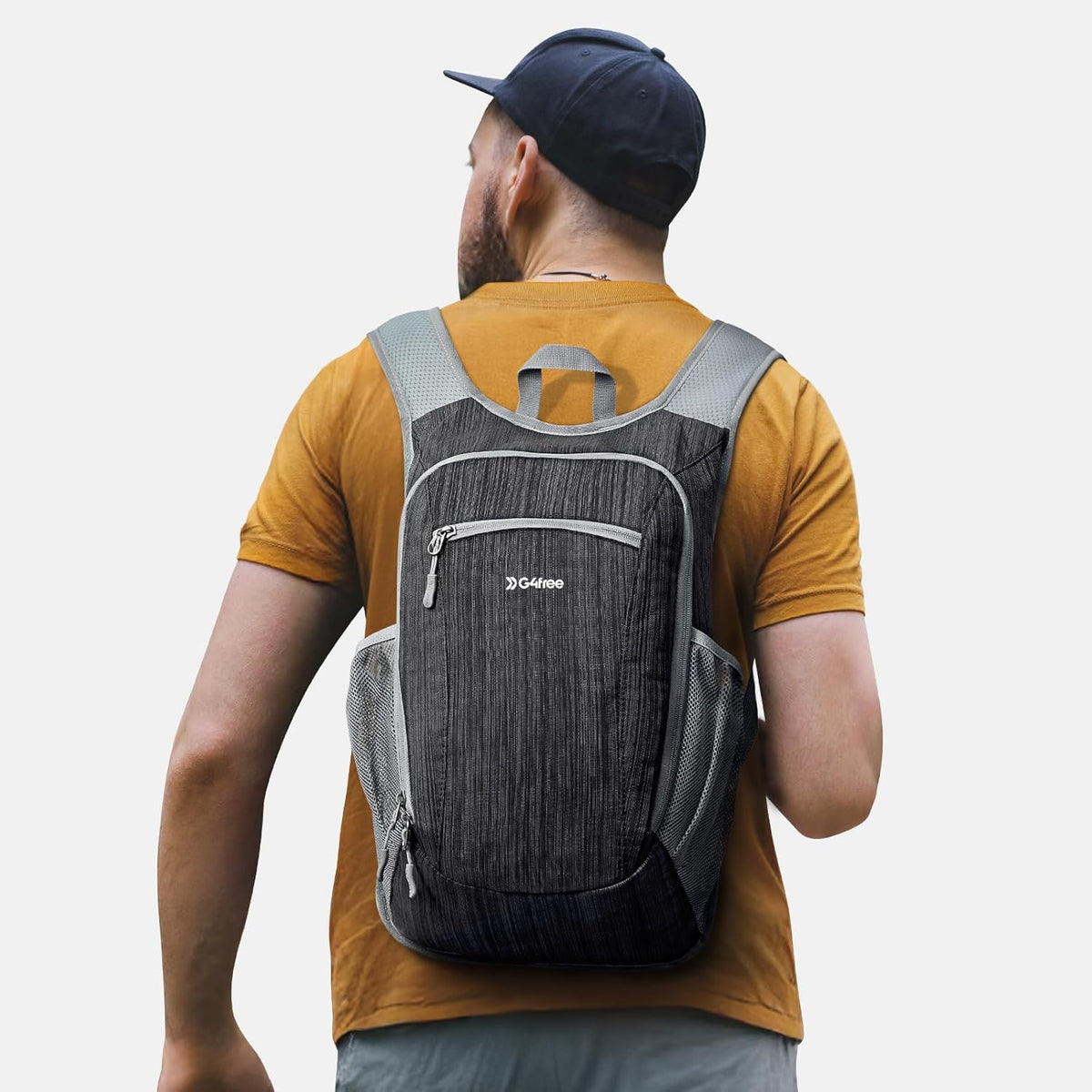 15L Hiking Daypack Lightweight Travel Backpack Packable Outdoor Casual Foldable Shoulder Bag (Beige)