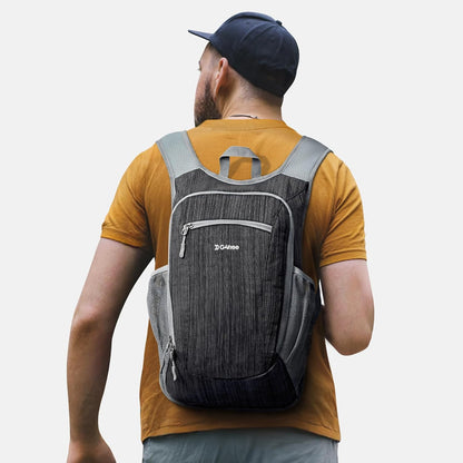 15L Hiking Daypack Lightweight Travel Backpack Packable Outdoor Casual Foldable Shoulder Bag (Beige)