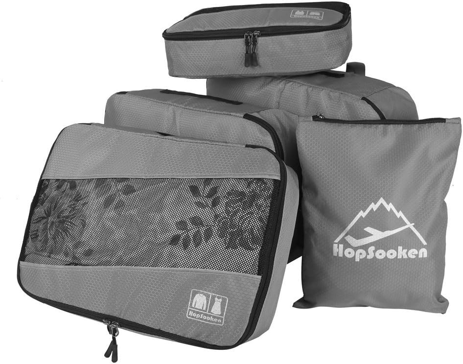 5 Set Packing Cubes for Travel Large Suitcase Luggage Organizer Bags Travel Accessories Vacation 4 Cubes 1 Laundry Pouch Bag