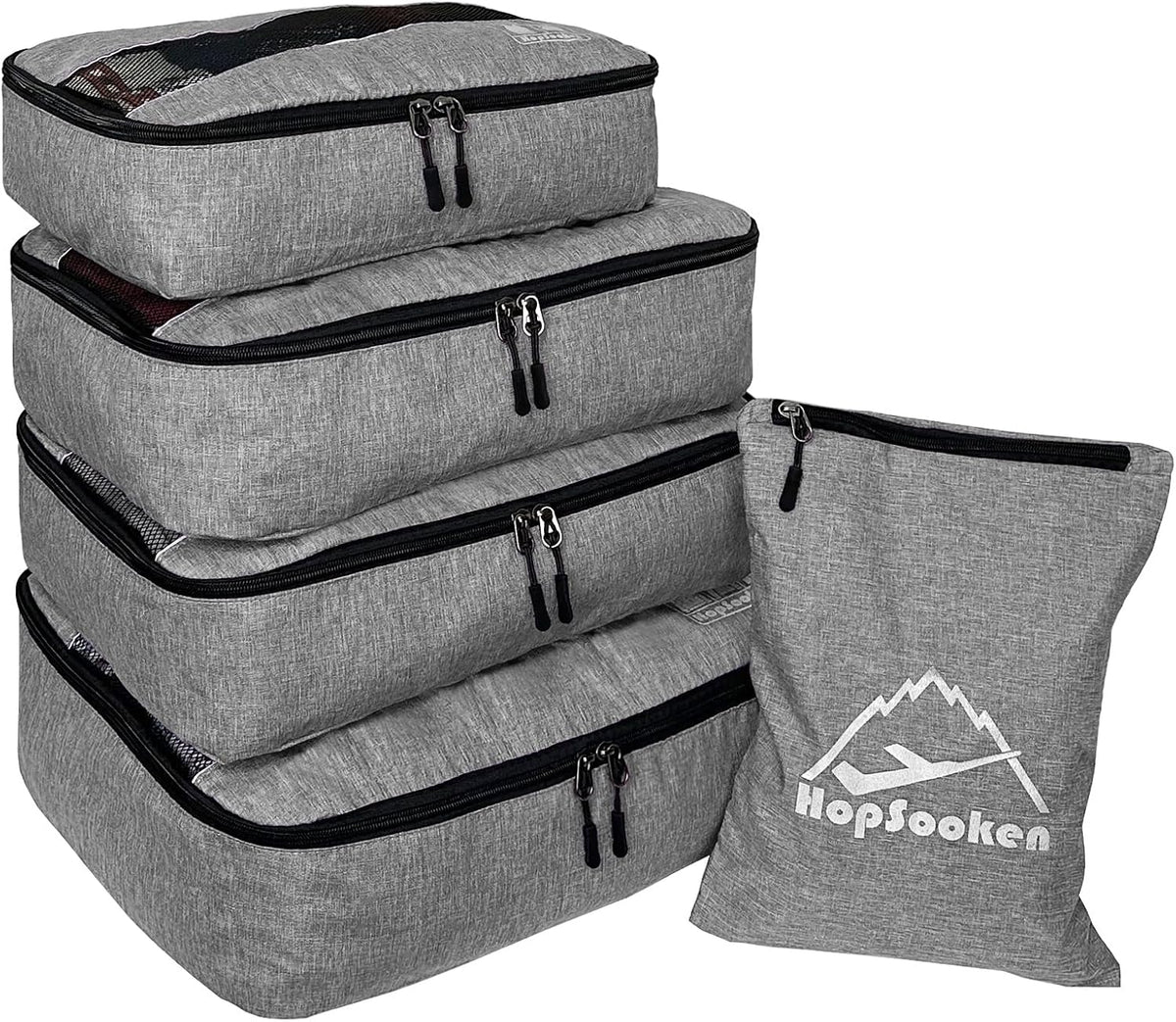 5 Set Packing Cubes for Travel Large Suitcase Luggage Organizer Bags Travel Accessories Vacation 4 Cubes 1 Laundry Pouch Bag