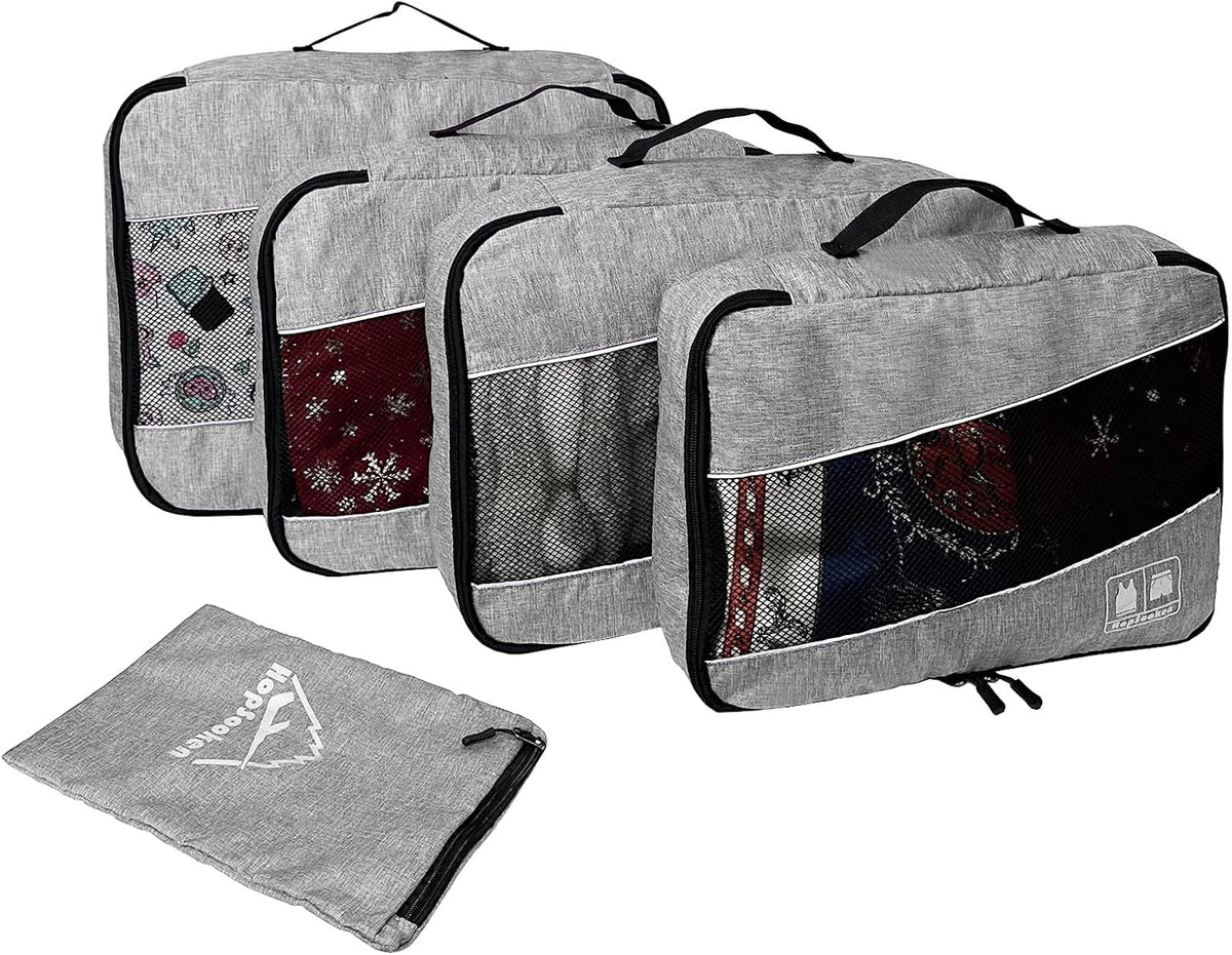 5 Set Packing Cubes for Travel Large Suitcase Luggage Organizer Bags Travel Accessories Vacation 4 Cubes 1 Laundry Pouch Bag