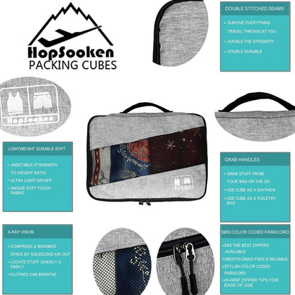 5 Set Packing Cubes for Travel Large Suitcase Luggage Organizer Bags Travel Accessories Vacation 4 Cubes 1 Laundry Pouch Bag