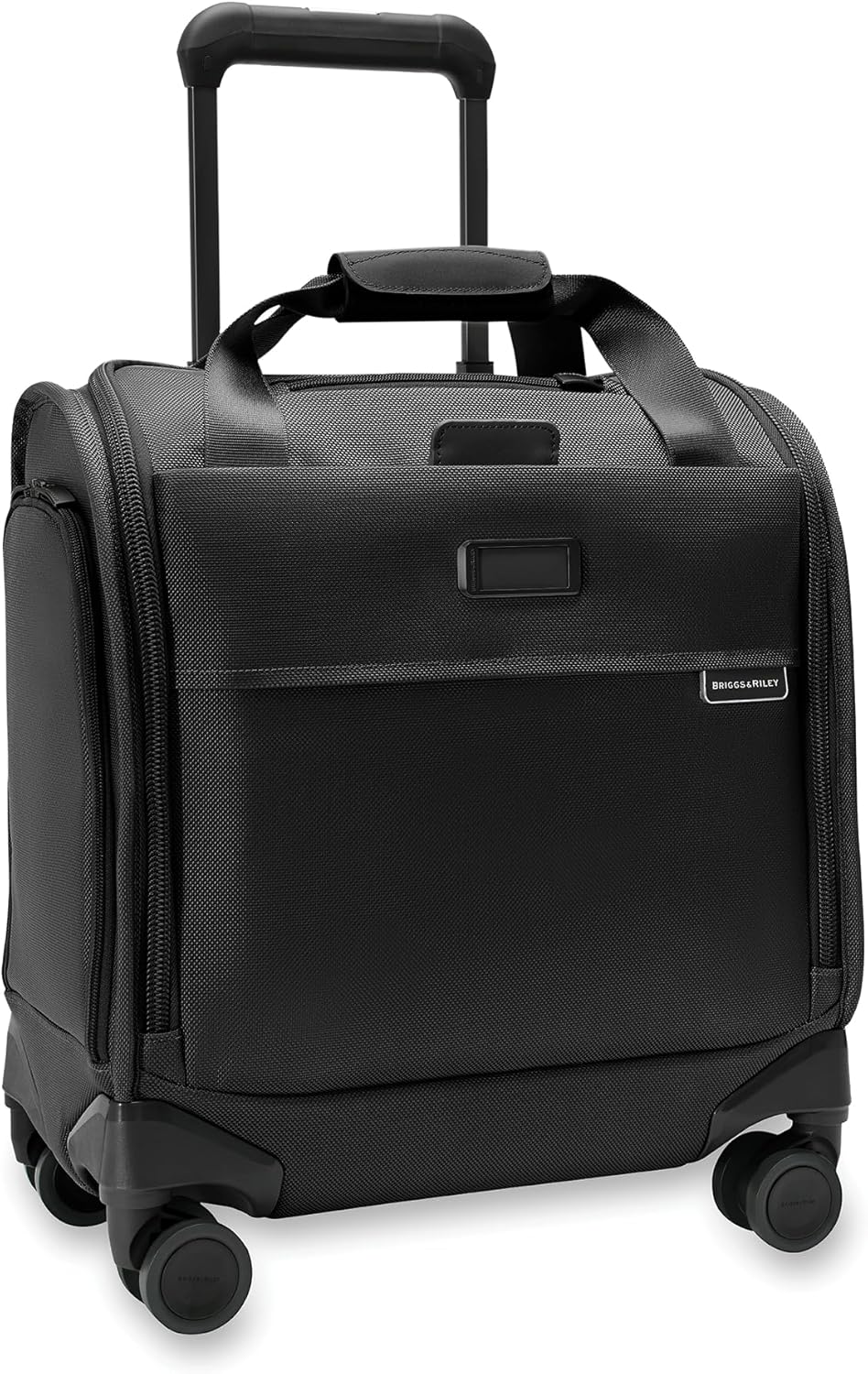 Briggs & Riley Cabin Spinner - Carry On Luggage for Travel, Suitcases with Wheels, Softside Rolling Bag for Men & Women, Fits Under Plane Seat, Interlocking Handle - Baseline Collection, Black