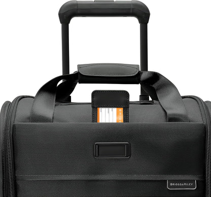 Briggs & Riley Cabin Spinner - Carry On Luggage for Travel, Suitcases with Wheels, Softside Rolling Bag for Men & Women, Fits Under Plane Seat, Interlocking Handle - Baseline Collection, Black