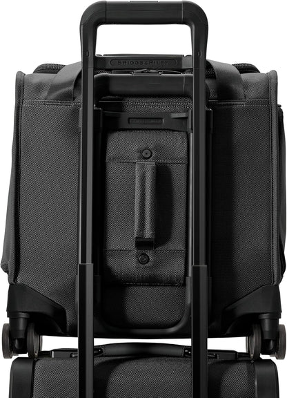 Briggs & Riley Cabin Spinner - Carry On Luggage for Travel, Suitcases with Wheels, Softside Rolling Bag for Men & Women, Fits Under Plane Seat, Interlocking Handle - Baseline Collection, Black