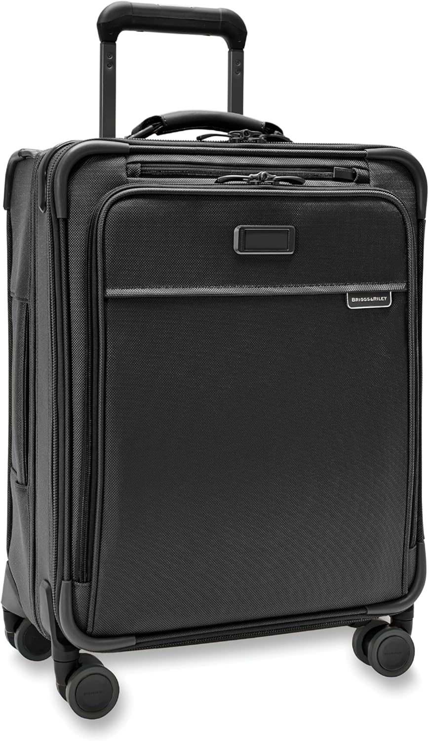 Briggs & Riley Cabin Spinner - Carry On Luggage for Travel, Suitcases with Wheels, Softside Rolling Bag for Men & Women, Fits Under Plane Seat, Interlocking Handle - Baseline Collection, Black