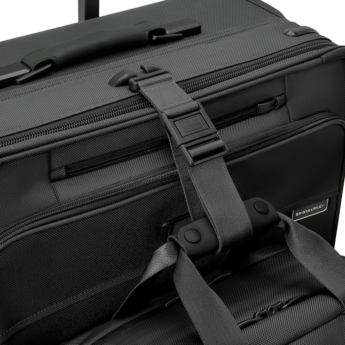 Briggs & Riley Cabin Spinner - Carry On Luggage for Travel, Suitcases with Wheels, Softside Rolling Bag for Men & Women, Fits Under Plane Seat, Interlocking Handle - Baseline Collection, Black