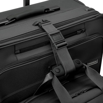 Briggs & Riley Cabin Spinner - Carry On Luggage for Travel, Suitcases with Wheels, Softside Rolling Bag for Men & Women, Fits Under Plane Seat, Interlocking Handle - Baseline Collection, Black