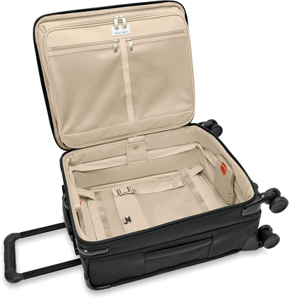 Briggs & Riley Cabin Spinner - Carry On Luggage for Travel, Suitcases with Wheels, Softside Rolling Bag for Men & Women, Fits Under Plane Seat, Interlocking Handle - Baseline Collection, Black
