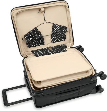 Briggs & Riley Cabin Spinner - Carry On Luggage for Travel, Suitcases with Wheels, Softside Rolling Bag for Men & Women, Fits Under Plane Seat, Interlocking Handle - Baseline Collection, Black