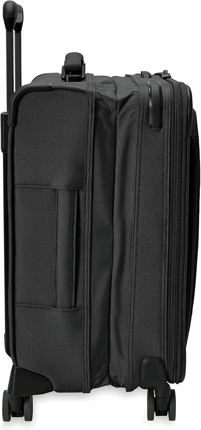 Briggs & Riley Cabin Spinner - Carry On Luggage for Travel, Suitcases with Wheels, Softside Rolling Bag for Men & Women, Fits Under Plane Seat, Interlocking Handle - Baseline Collection, Black