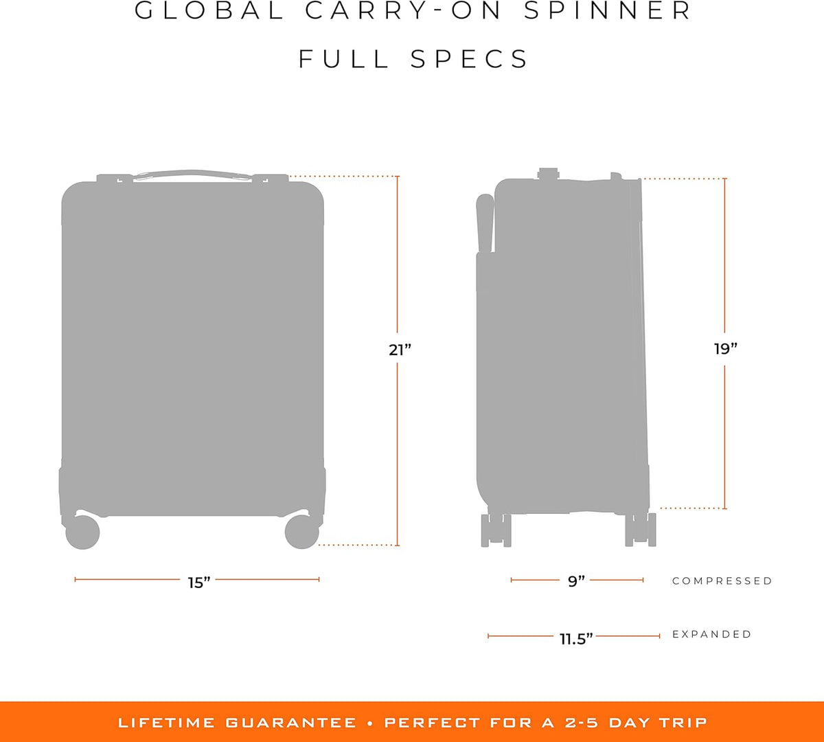 Briggs & Riley Cabin Spinner - Carry On Luggage for Travel, Suitcases with Wheels, Softside Rolling Bag for Men & Women, Fits Under Plane Seat, Interlocking Handle - Baseline Collection, Black