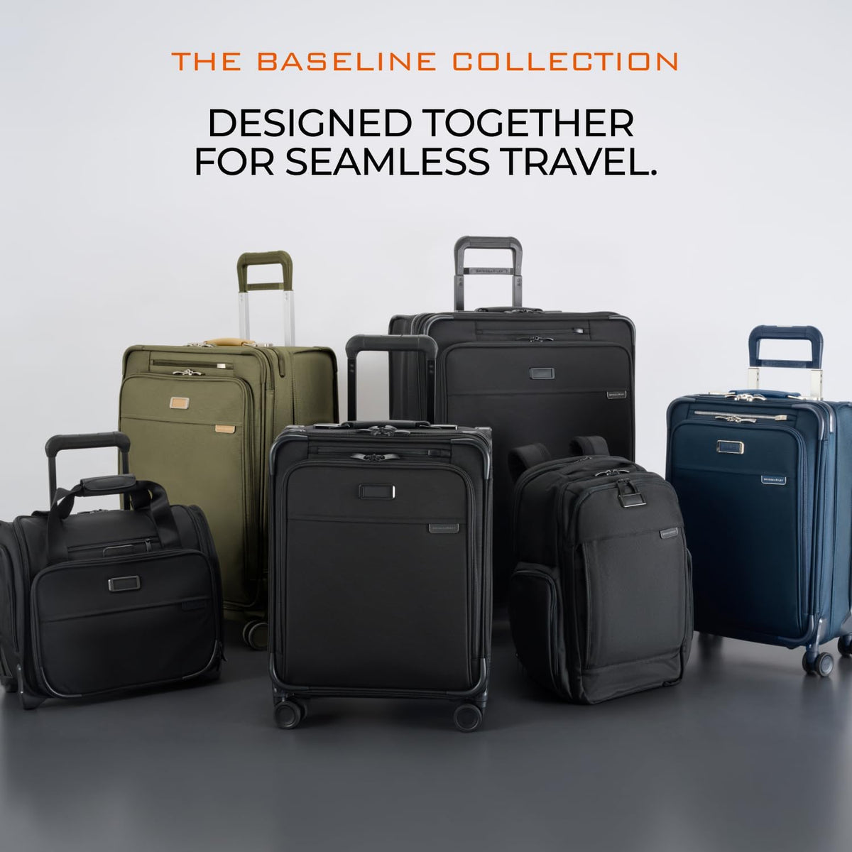 Briggs & Riley Cabin Spinner - Carry On Luggage for Travel, Suitcases with Wheels, Softside Rolling Bag for Men & Women, Fits Under Plane Seat, Interlocking Handle - Baseline Collection, Black