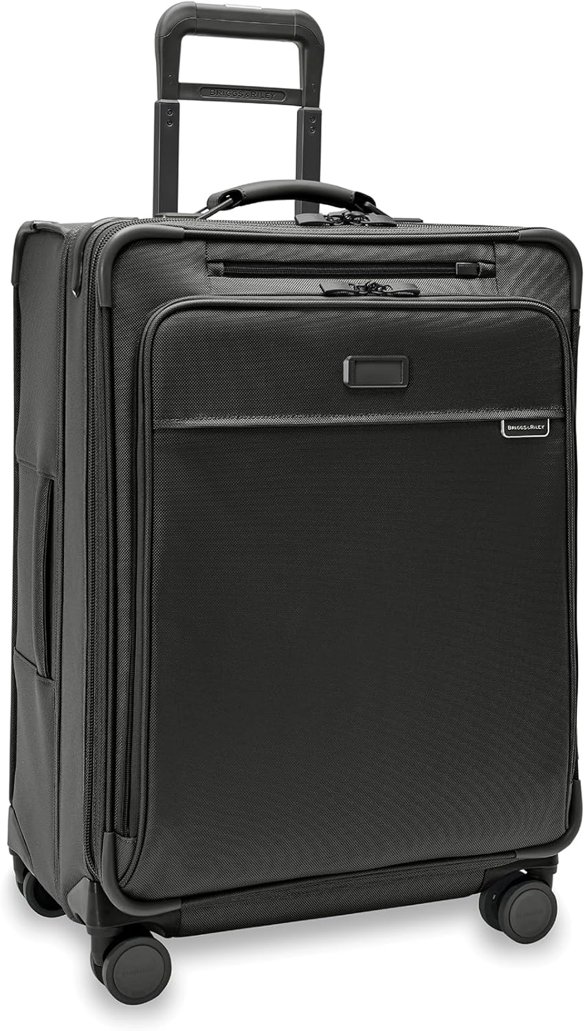 Briggs & Riley Cabin Spinner - Carry On Luggage for Travel, Suitcases with Wheels, Softside Rolling Bag for Men & Women, Fits Under Plane Seat, Interlocking Handle - Baseline Collection, Black
