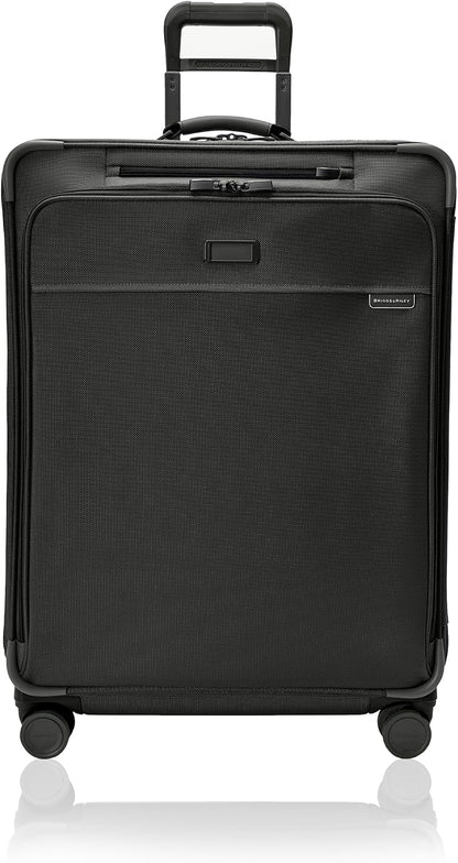 Briggs & Riley Cabin Spinner - Carry On Luggage for Travel, Suitcases with Wheels, Softside Rolling Bag for Men & Women, Fits Under Plane Seat, Interlocking Handle - Baseline Collection, Black