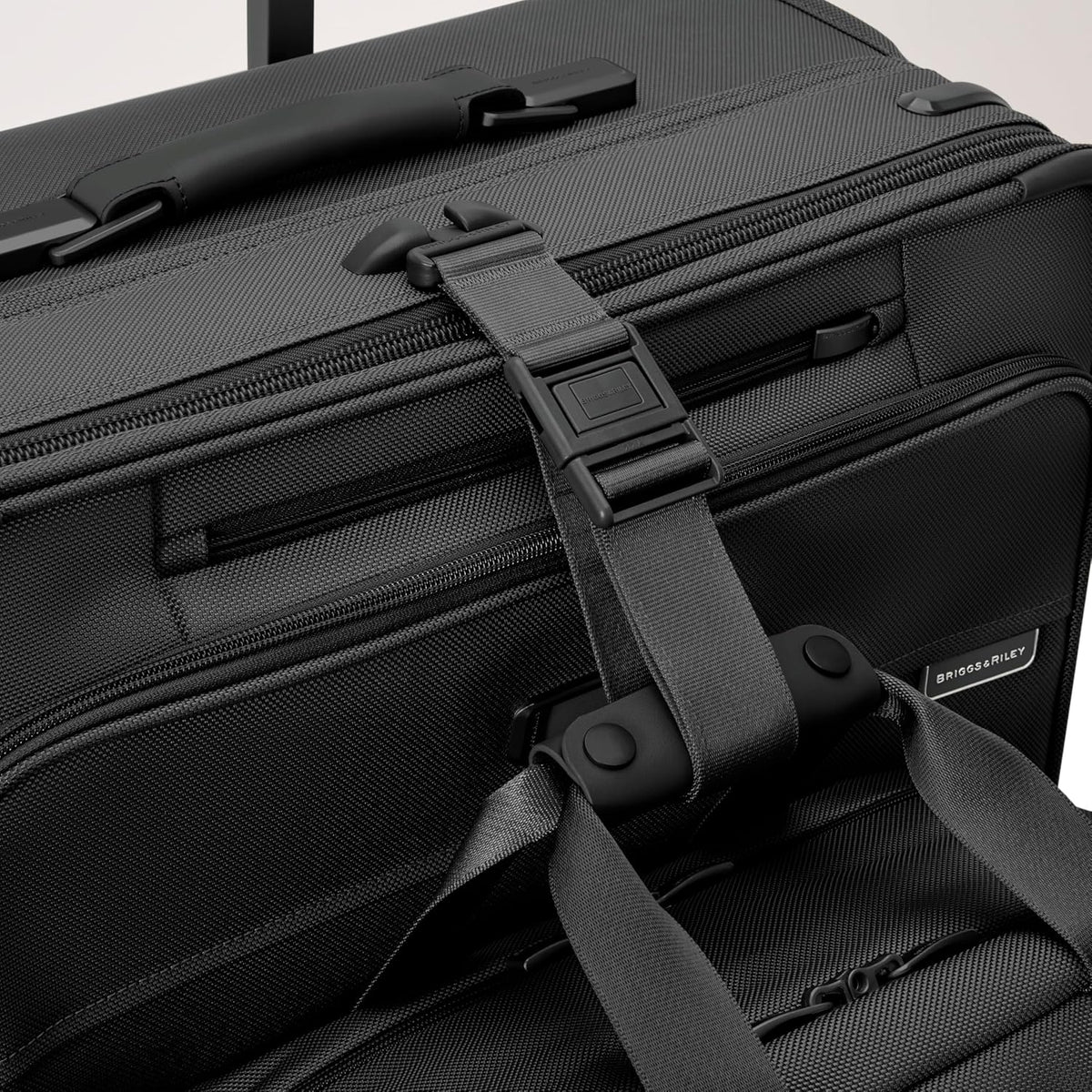 Briggs & Riley Cabin Spinner - Carry On Luggage for Travel, Suitcases with Wheels, Softside Rolling Bag for Men & Women, Fits Under Plane Seat, Interlocking Handle - Baseline Collection, Black