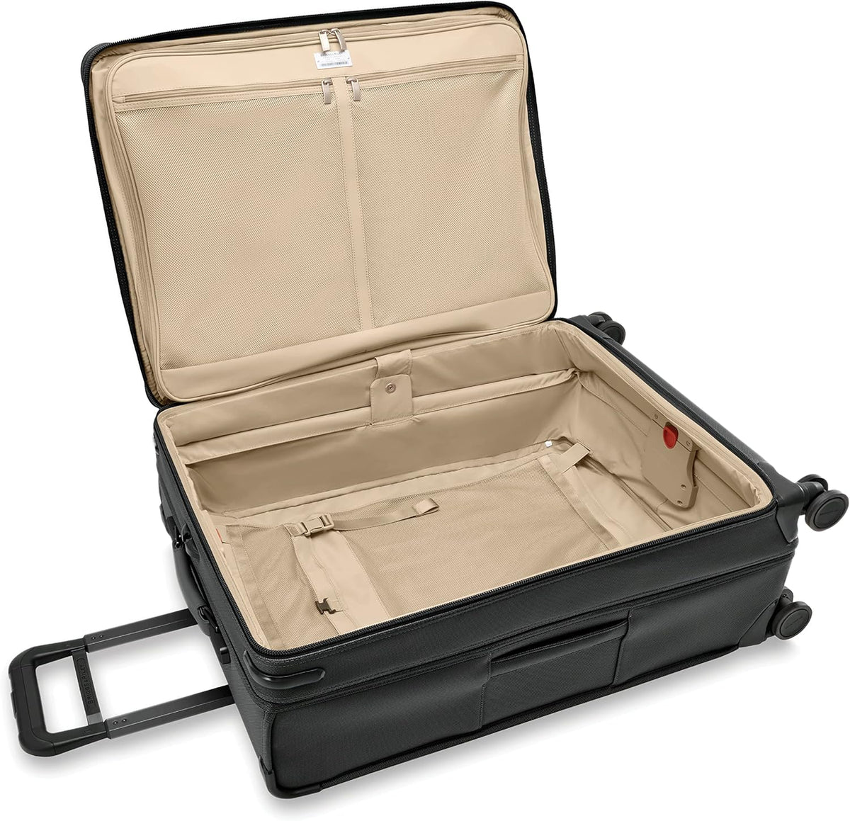 Briggs & Riley Cabin Spinner - Carry On Luggage for Travel, Suitcases with Wheels, Softside Rolling Bag for Men & Women, Fits Under Plane Seat, Interlocking Handle - Baseline Collection, Black