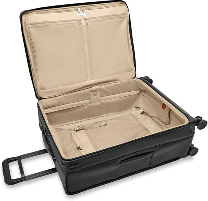 Briggs & Riley Cabin Spinner - Carry On Luggage for Travel, Suitcases with Wheels, Softside Rolling Bag for Men & Women, Fits Under Plane Seat, Interlocking Handle - Baseline Collection, Black