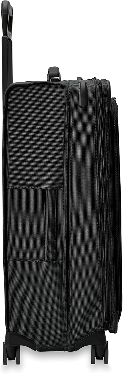 Briggs & Riley Cabin Spinner - Carry On Luggage for Travel, Suitcases with Wheels, Softside Rolling Bag for Men & Women, Fits Under Plane Seat, Interlocking Handle - Baseline Collection, Black