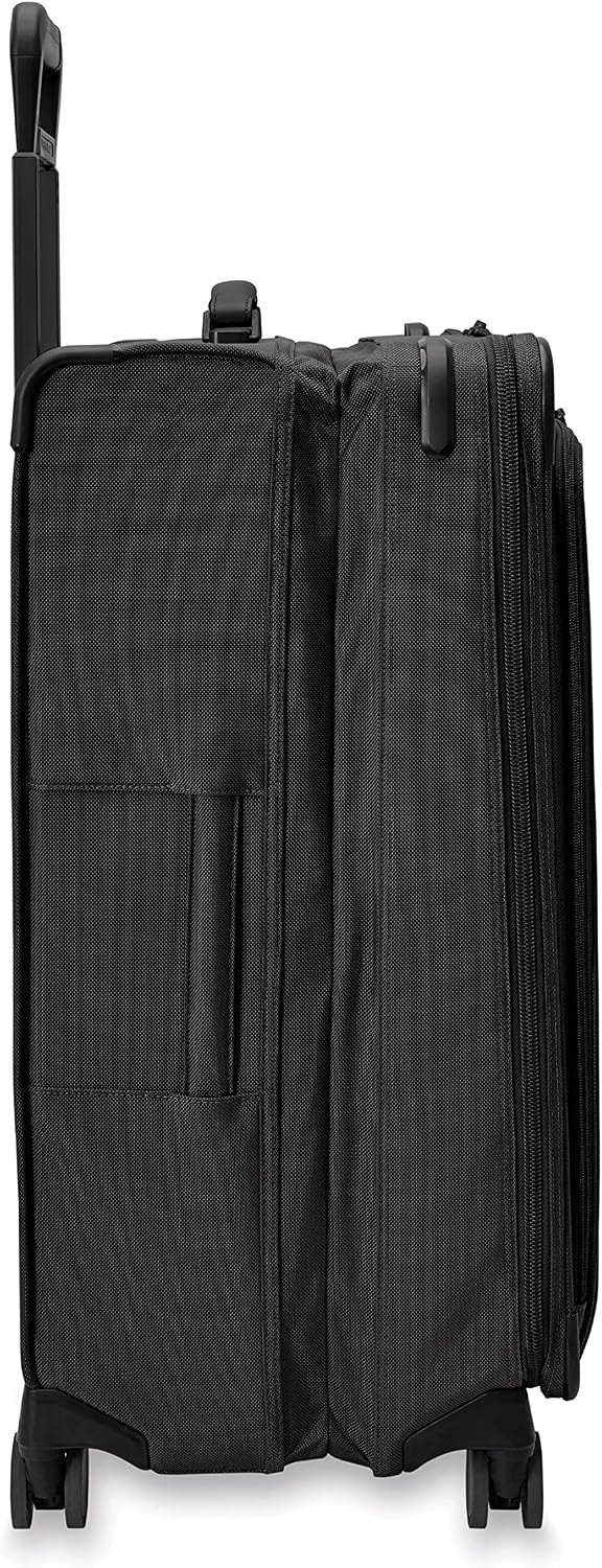 Briggs & Riley Cabin Spinner - Carry On Luggage for Travel, Suitcases with Wheels, Softside Rolling Bag for Men & Women, Fits Under Plane Seat, Interlocking Handle - Baseline Collection, Black
