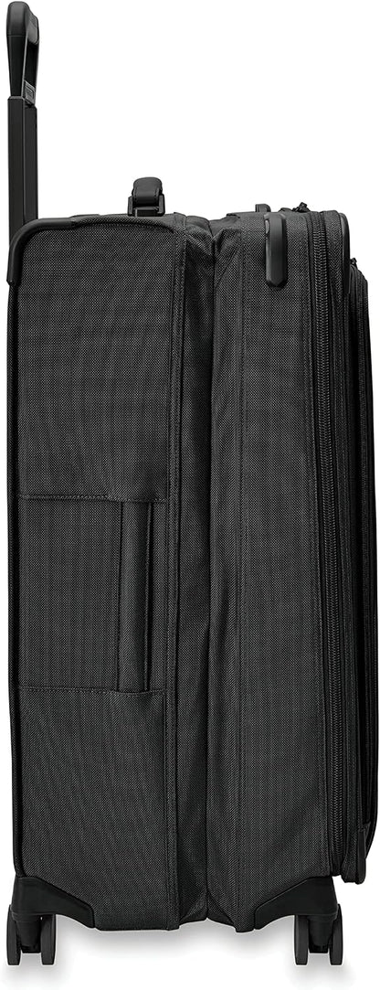 Briggs & Riley Cabin Spinner - Carry On Luggage for Travel, Suitcases with Wheels, Softside Rolling Bag for Men & Women, Fits Under Plane Seat, Interlocking Handle - Baseline Collection, Black