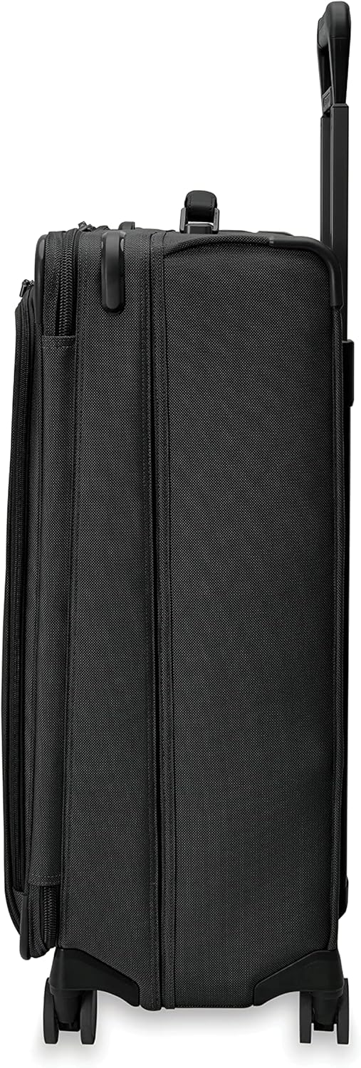 Briggs & Riley Cabin Spinner - Carry On Luggage for Travel, Suitcases with Wheels, Softside Rolling Bag for Men & Women, Fits Under Plane Seat, Interlocking Handle - Baseline Collection, Black