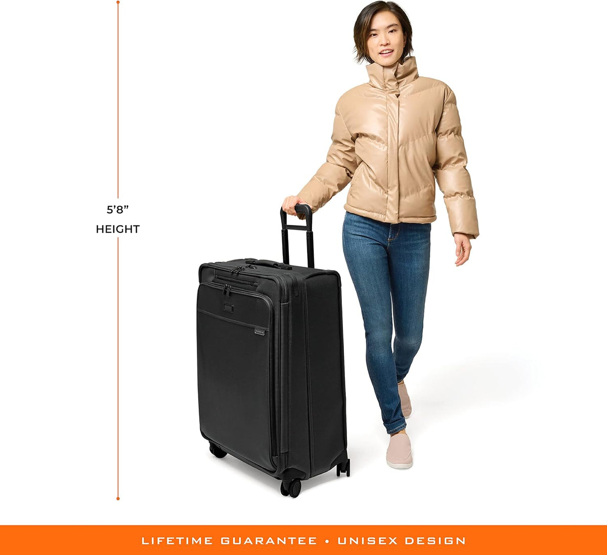 Briggs & Riley Cabin Spinner - Carry On Luggage for Travel, Suitcases with Wheels, Softside Rolling Bag for Men & Women, Fits Under Plane Seat, Interlocking Handle - Baseline Collection, Black