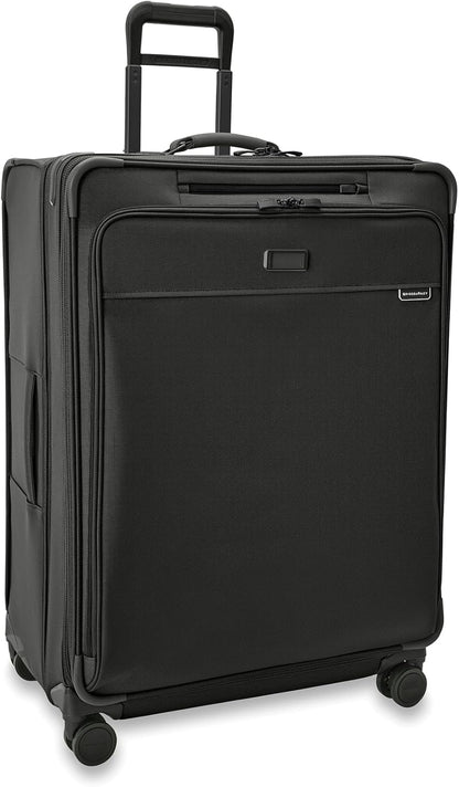 Briggs & Riley Cabin Spinner - Carry On Luggage for Travel, Suitcases with Wheels, Softside Rolling Bag for Men & Women, Fits Under Plane Seat, Interlocking Handle - Baseline Collection, Black