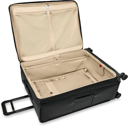 Briggs & Riley Cabin Spinner - Carry On Luggage for Travel, Suitcases with Wheels, Softside Rolling Bag for Men & Women, Fits Under Plane Seat, Interlocking Handle - Baseline Collection, Black
