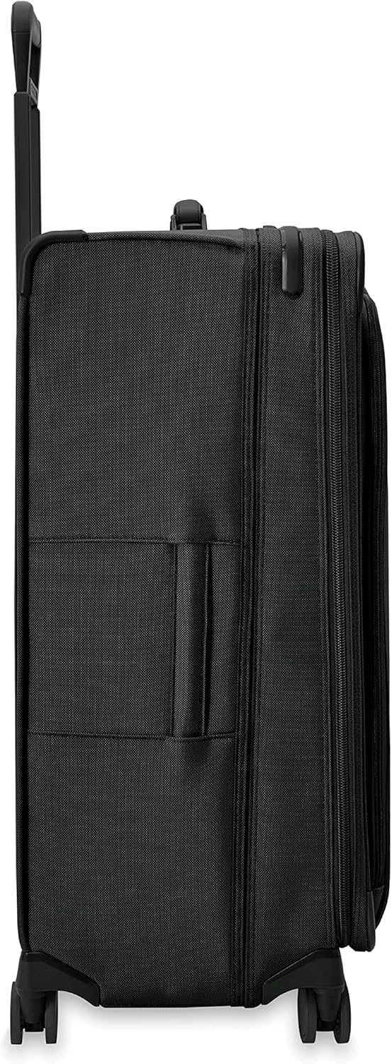 Briggs & Riley Cabin Spinner - Carry On Luggage for Travel, Suitcases with Wheels, Softside Rolling Bag for Men & Women, Fits Under Plane Seat, Interlocking Handle - Baseline Collection, Black