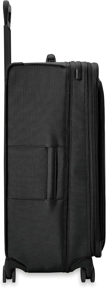 Briggs & Riley Cabin Spinner - Carry On Luggage for Travel, Suitcases with Wheels, Softside Rolling Bag for Men & Women, Fits Under Plane Seat, Interlocking Handle - Baseline Collection, Black