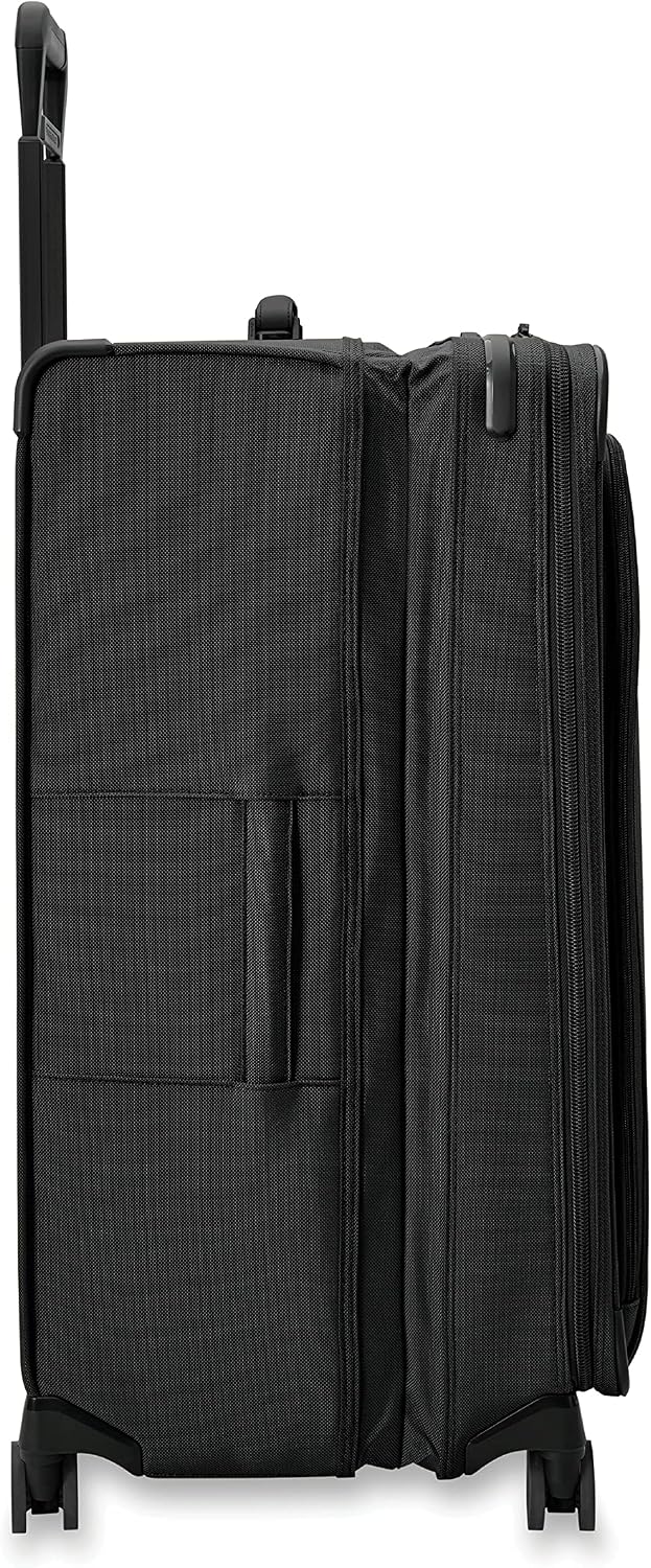 Briggs & Riley Cabin Spinner - Carry On Luggage for Travel, Suitcases with Wheels, Softside Rolling Bag for Men & Women, Fits Under Plane Seat, Interlocking Handle - Baseline Collection, Black