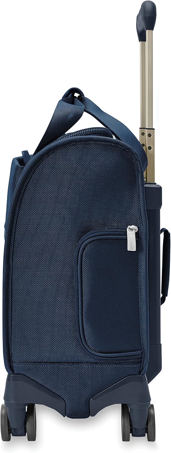 Briggs & Riley Cabin Spinner - Carry On Luggage for Travel, Suitcases with Wheels, Softside Rolling Bag for Men & Women, Fits Under Plane Seat, Interlocking Handle - Baseline Collection, Black