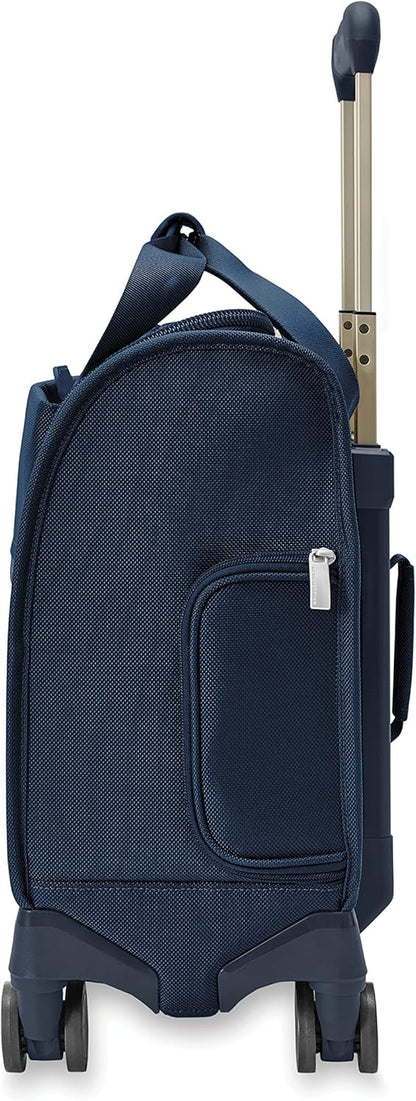 Briggs & Riley Cabin Spinner - Carry On Luggage for Travel, Suitcases with Wheels, Softside Rolling Bag for Men & Women, Fits Under Plane Seat, Interlocking Handle - Baseline Collection, Black