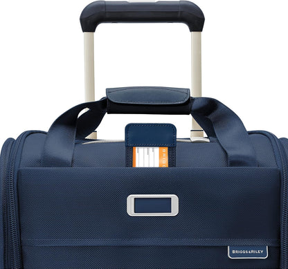 Briggs & Riley Cabin Spinner - Carry On Luggage for Travel, Suitcases with Wheels, Softside Rolling Bag for Men & Women, Fits Under Plane Seat, Interlocking Handle - Baseline Collection, Black