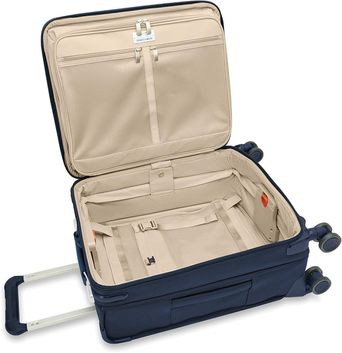 Briggs & Riley Cabin Spinner - Carry On Luggage for Travel, Suitcases with Wheels, Softside Rolling Bag for Men & Women, Fits Under Plane Seat, Interlocking Handle - Baseline Collection, Black