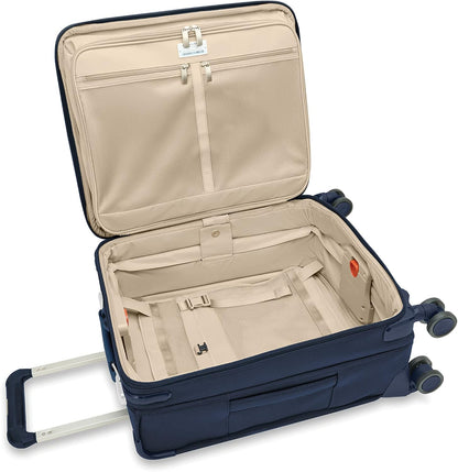 Briggs & Riley Cabin Spinner - Carry On Luggage for Travel, Suitcases with Wheels, Softside Rolling Bag for Men & Women, Fits Under Plane Seat, Interlocking Handle - Baseline Collection, Black