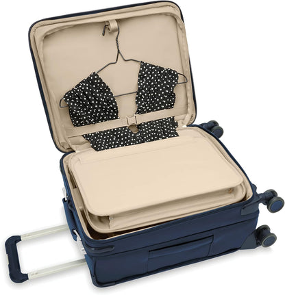 Briggs & Riley Cabin Spinner - Carry On Luggage for Travel, Suitcases with Wheels, Softside Rolling Bag for Men & Women, Fits Under Plane Seat, Interlocking Handle - Baseline Collection, Black