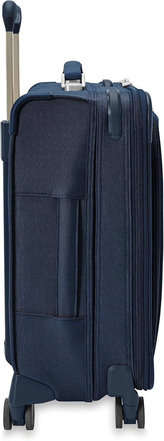 Briggs & Riley Cabin Spinner - Carry On Luggage for Travel, Suitcases with Wheels, Softside Rolling Bag for Men & Women, Fits Under Plane Seat, Interlocking Handle - Baseline Collection, Black