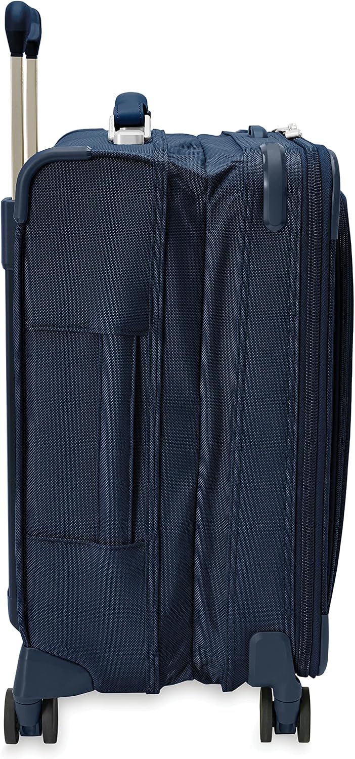 Briggs & Riley Cabin Spinner - Carry On Luggage for Travel, Suitcases with Wheels, Softside Rolling Bag for Men & Women, Fits Under Plane Seat, Interlocking Handle - Baseline Collection, Black