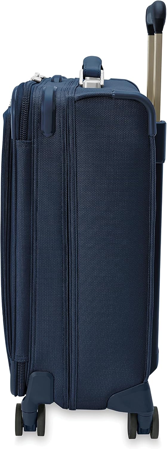 Briggs & Riley Cabin Spinner - Carry On Luggage for Travel, Suitcases with Wheels, Softside Rolling Bag for Men & Women, Fits Under Plane Seat, Interlocking Handle - Baseline Collection, Black