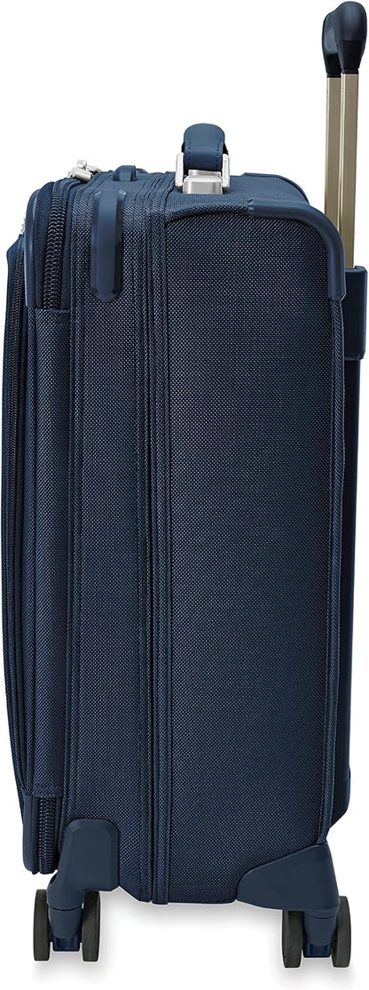 Briggs & Riley Cabin Spinner - Carry On Luggage for Travel, Suitcases with Wheels, Softside Rolling Bag for Men & Women, Fits Under Plane Seat, Interlocking Handle - Baseline Collection, Black