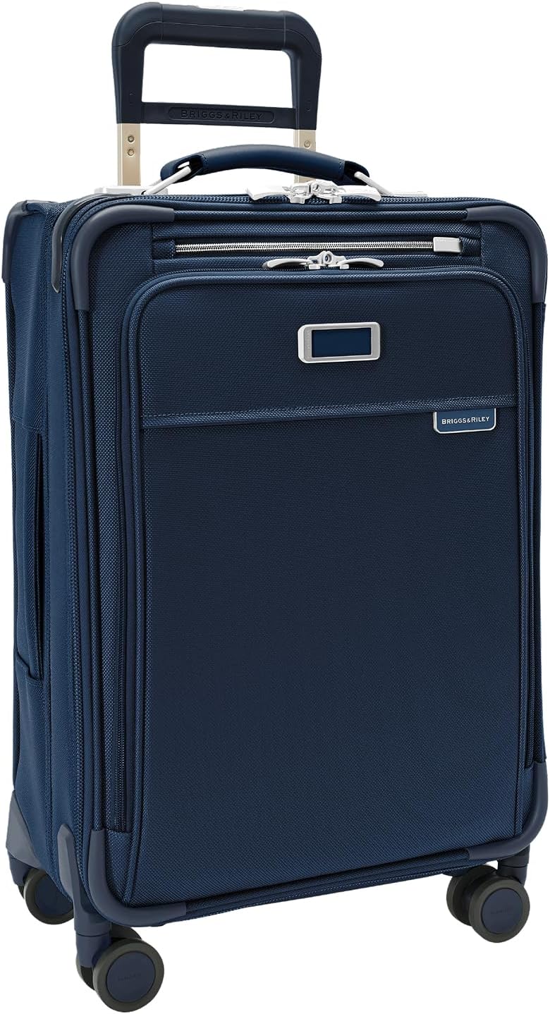 Briggs & Riley Cabin Spinner - Carry On Luggage for Travel, Suitcases with Wheels, Softside Rolling Bag for Men & Women, Fits Under Plane Seat, Interlocking Handle - Baseline Collection, Black