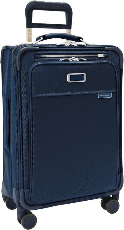 Briggs & Riley Cabin Spinner - Carry On Luggage for Travel, Suitcases with Wheels, Softside Rolling Bag for Men & Women, Fits Under Plane Seat, Interlocking Handle - Baseline Collection, Black