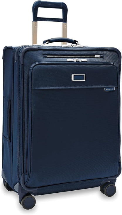 Briggs & Riley Cabin Spinner - Carry On Luggage for Travel, Suitcases with Wheels, Softside Rolling Bag for Men & Women, Fits Under Plane Seat, Interlocking Handle - Baseline Collection, Black