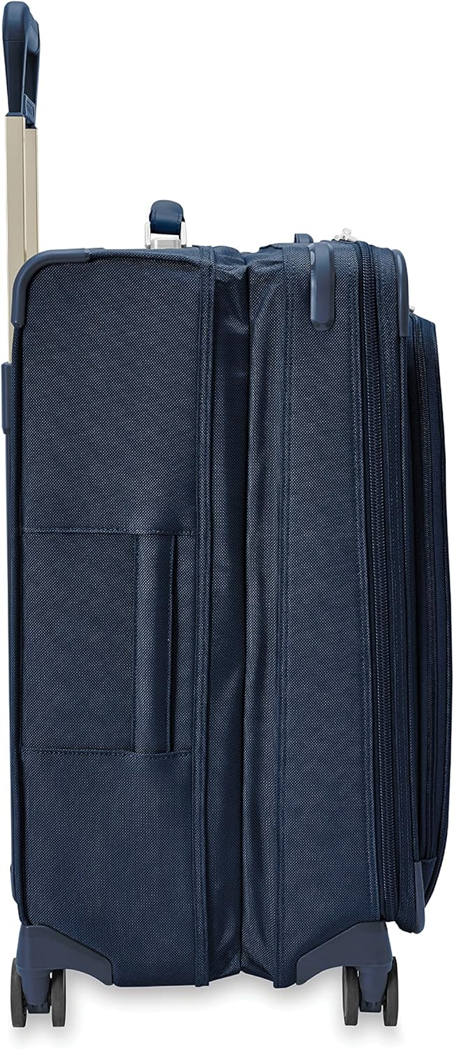 Briggs & Riley Cabin Spinner - Carry On Luggage for Travel, Suitcases with Wheels, Softside Rolling Bag for Men & Women, Fits Under Plane Seat, Interlocking Handle - Baseline Collection, Black