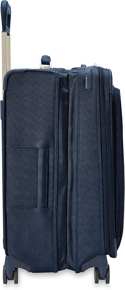 Briggs & Riley Cabin Spinner - Carry On Luggage for Travel, Suitcases with Wheels, Softside Rolling Bag for Men & Women, Fits Under Plane Seat, Interlocking Handle - Baseline Collection, Black