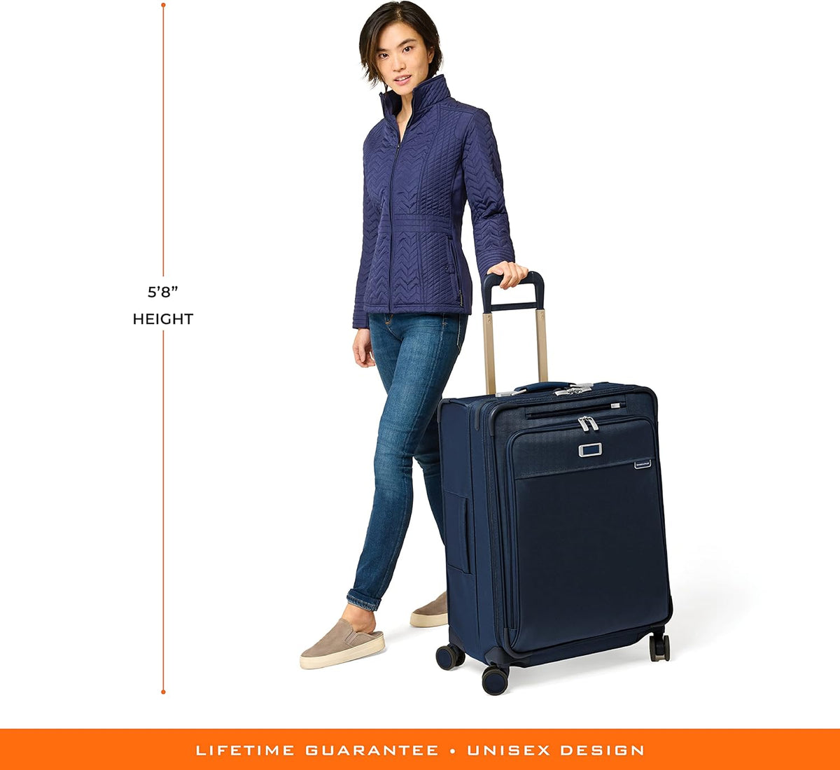 Briggs & Riley Cabin Spinner - Carry On Luggage for Travel, Suitcases with Wheels, Softside Rolling Bag for Men & Women, Fits Under Plane Seat, Interlocking Handle - Baseline Collection, Black