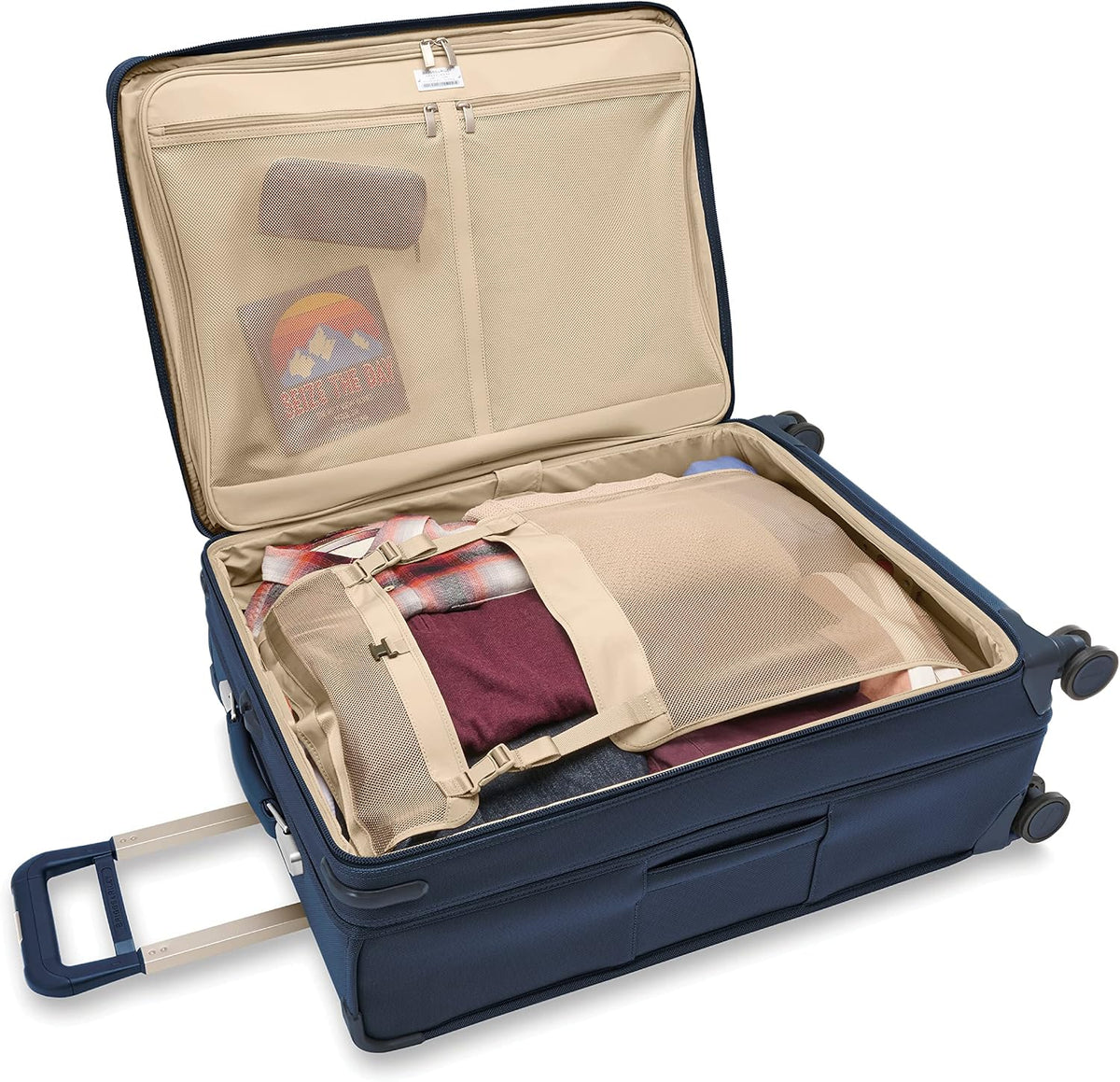 Briggs & Riley Cabin Spinner - Carry On Luggage for Travel, Suitcases with Wheels, Softside Rolling Bag for Men & Women, Fits Under Plane Seat, Interlocking Handle - Baseline Collection, Black